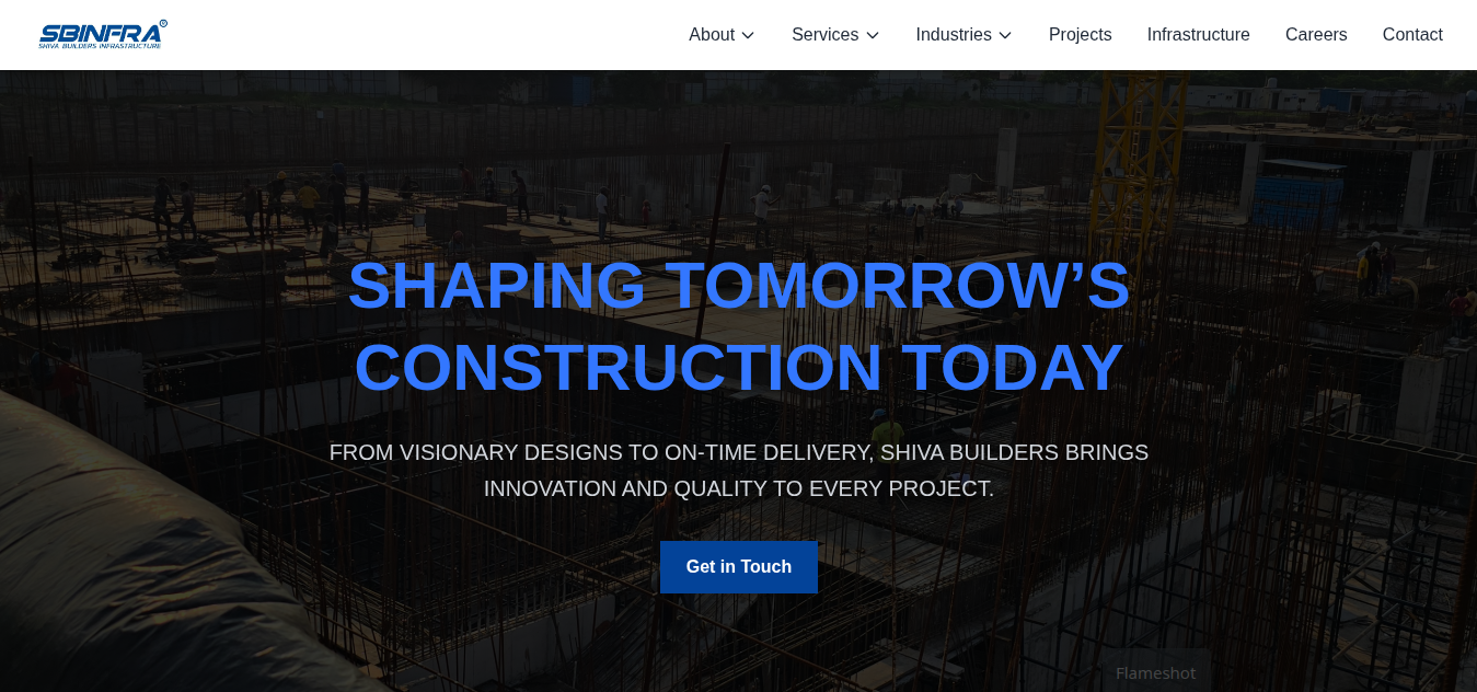 Shiva Builders website — custom web development by GRV Codes